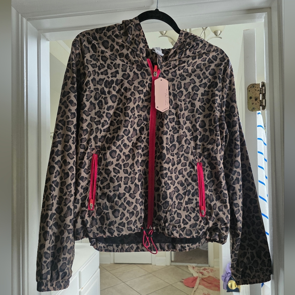 Athletic Collection by 26 International" w/ Leopard Print Jacket w/ Pink Accents